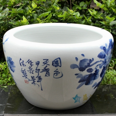 景德镇陶瓷青花缸 国色天香的工艺之美