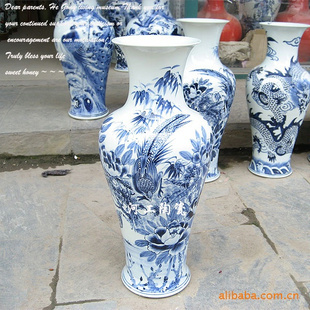300件景德镇手工拉胚 手工绘制青花花瓶_景德镇瓷器工艺品公司_